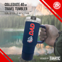 Gonzaga Bulldogs Collegiate 40oz Stainless Steel Travel Tumbler with Handle for Dad - Navy