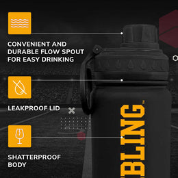 Grambling State University NCAA Stainless Steel Water Bottle - Black