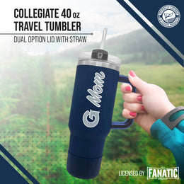 Georgetown Hoyas Collegiate 40oz Stainless Steel Travel Tumbler with Handle for Mom - Navy