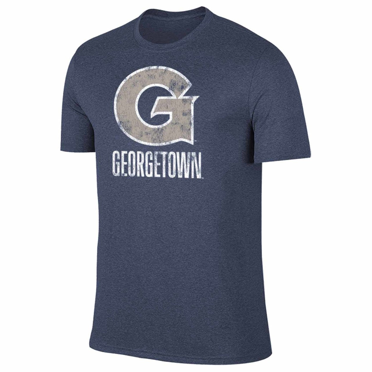 Georgetown Hoyas Adult MVP Heathered Cotton Blend T-Shirt - Navy