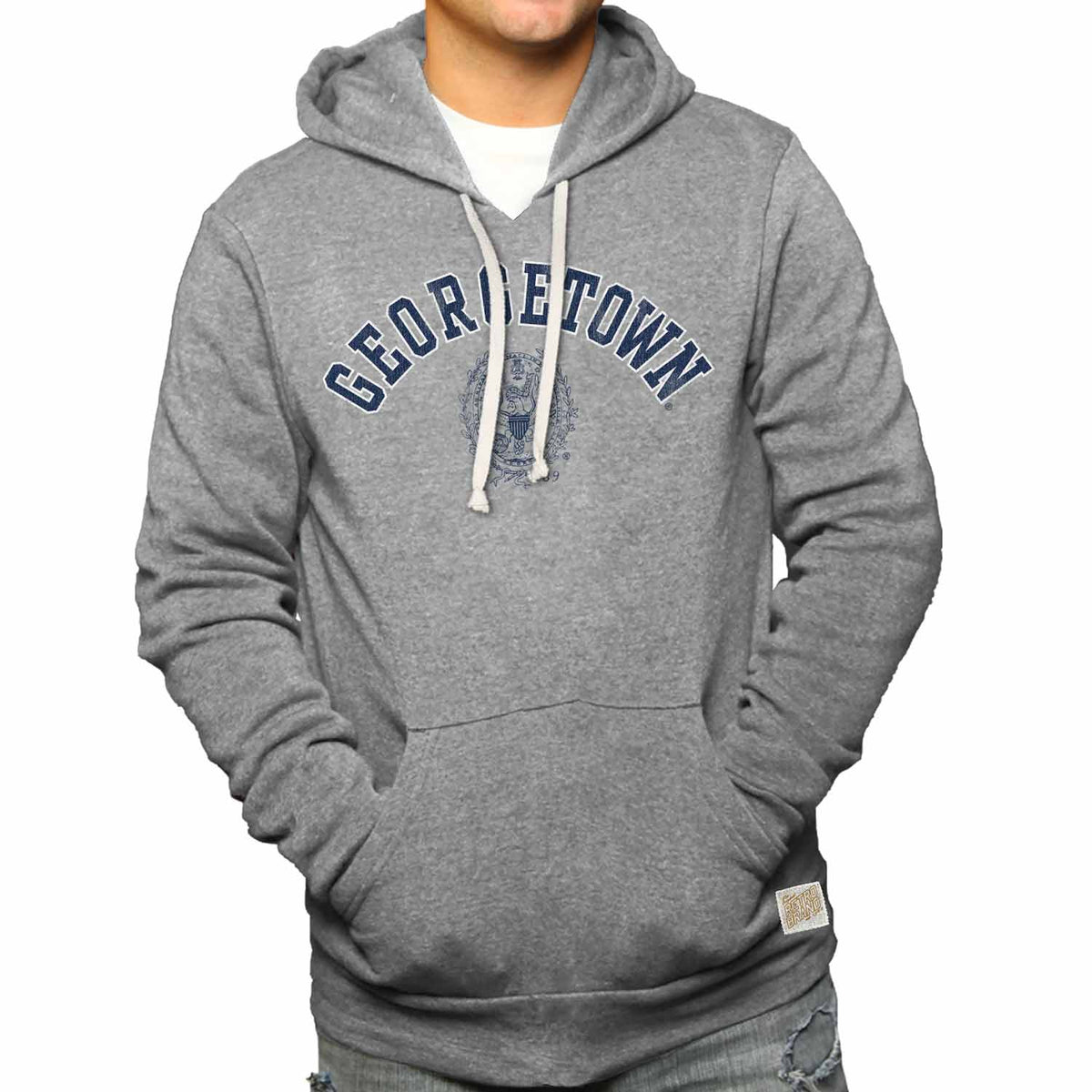 Georgetown Hoyas College Gray University Seal Hooded Sweatshirt - Gray