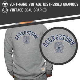 Georgetown Hoyas College Gray University Seal Crewneck Sweatshirt - Gray