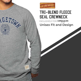 Georgetown Hoyas College Gray University Seal Crewneck Sweatshirt - Gray