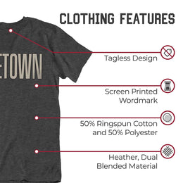 Georgetown Hoyas Campus Colors NCAA Adult Cotton Blend Charcoal Tagless T-Shirt - Charcoal