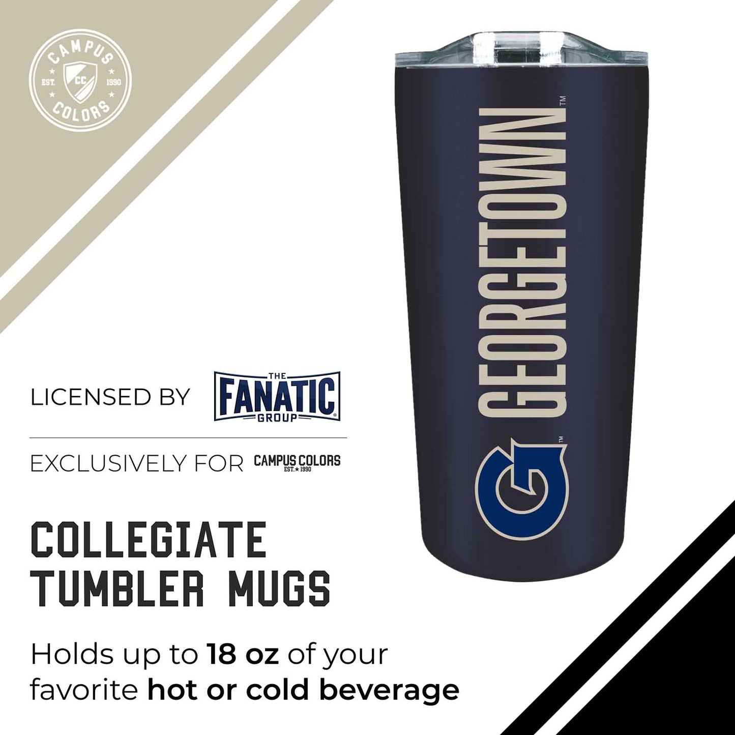 Georgetown Hoyas Campus Colors  NCAA Tumbler - Navy