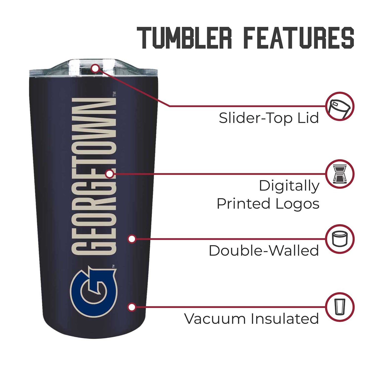 Georgetown Hoyas Campus Colors  NCAA Tumbler - Navy