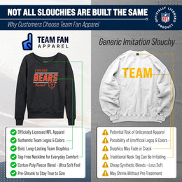 Chicago Bears NFL Womens Gameday French Terry Slouchy Top- Raglan Sleeves - Heather Charcoal