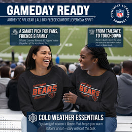 Chicago Bears NFL Womens Gameday French Terry Slouchy Top- Raglan Sleeves - Heather Charcoal