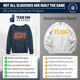 Chicago Bears NFL Womens Gameday French Terry Slouchy Top- Raglan Sleeves - Navy