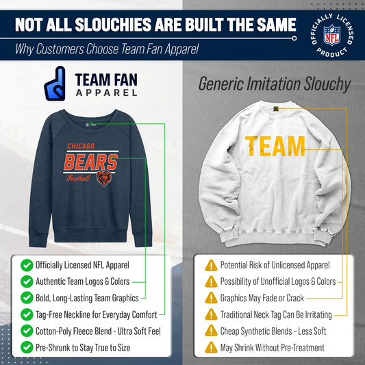 Chicago Bears Women's Gameday Crewneck Sweatshirt Long Sleeve - Navy