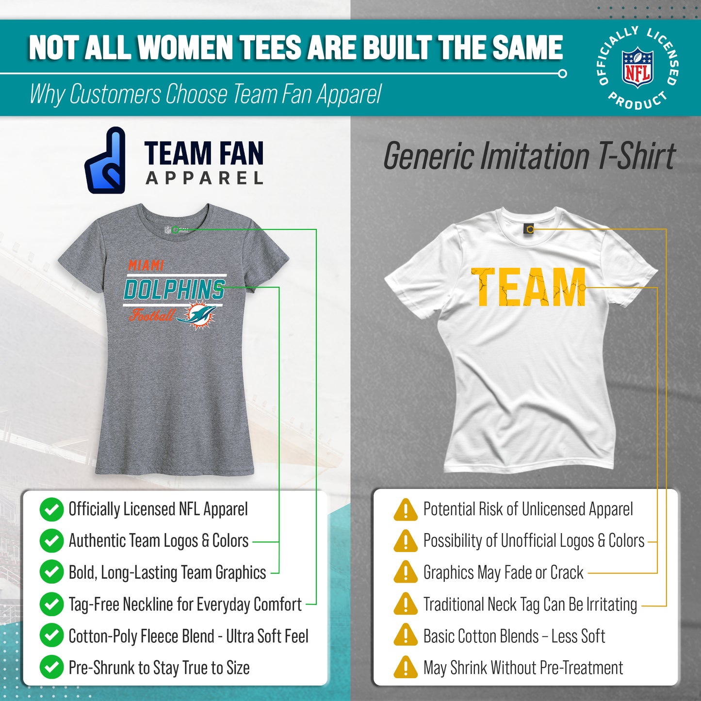 Miami Dolphins NFL Gameday Women's Relaxed Fit T-shirt - Gray