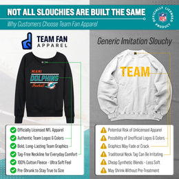 Miami Dolphins NFL Womens Gameday French Terry Slouchy Top- Raglan Sleeves - Black