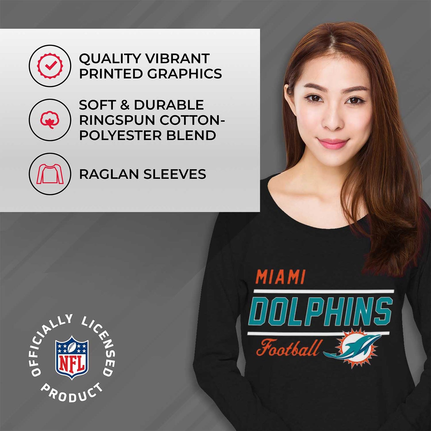 Miami Dolphins  Sweatshirt for Women - Black