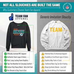 Miami Dolphins NFL Womens Gameday French Terry Slouchy Top- Raglan Sleeves - Charcoal