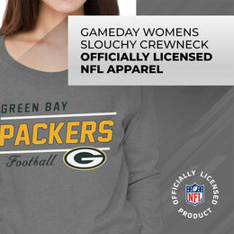 Green Bay Packers NFL Womens Plus Size Crew Neck Light Weight - Sport Gray