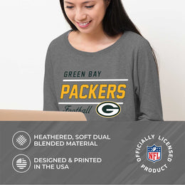 Green Bay Packers NFL Womens Plus Size Crew Neck Light Weight - Sport Gray