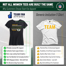 Green Bay Packers NFL Gameday Women's Relaxed Fit T-shirt - Black
