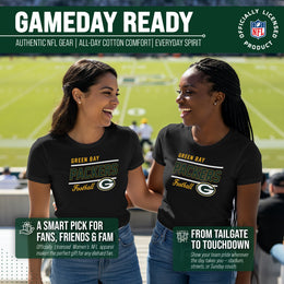 Green Bay Packers NFL Gameday Women's Relaxed Fit T-shirt - Black