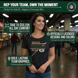 Green Bay Packers NFL Gameday Women's Relaxed Fit T-shirt - Black