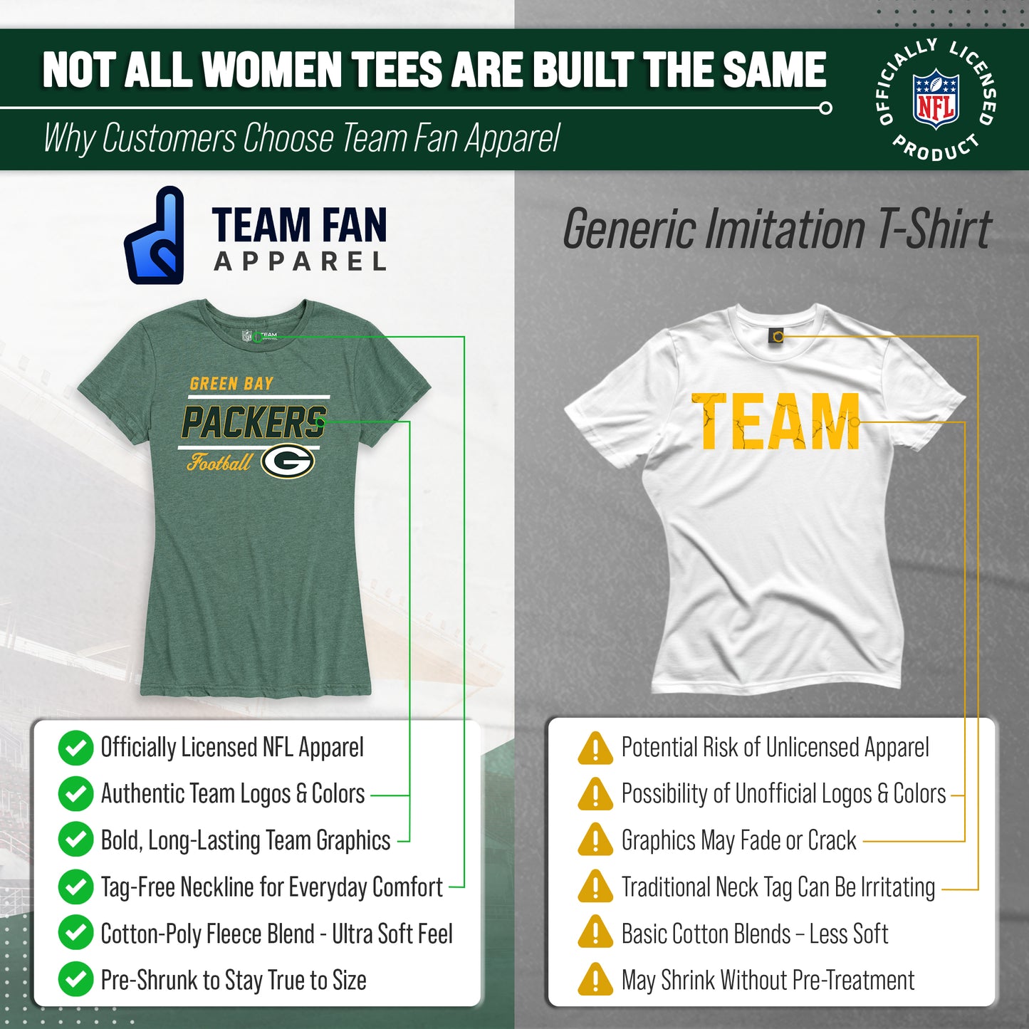 Green Bay Packers NFL Gameday Women's Relaxed Fit T-shirt - Team Color