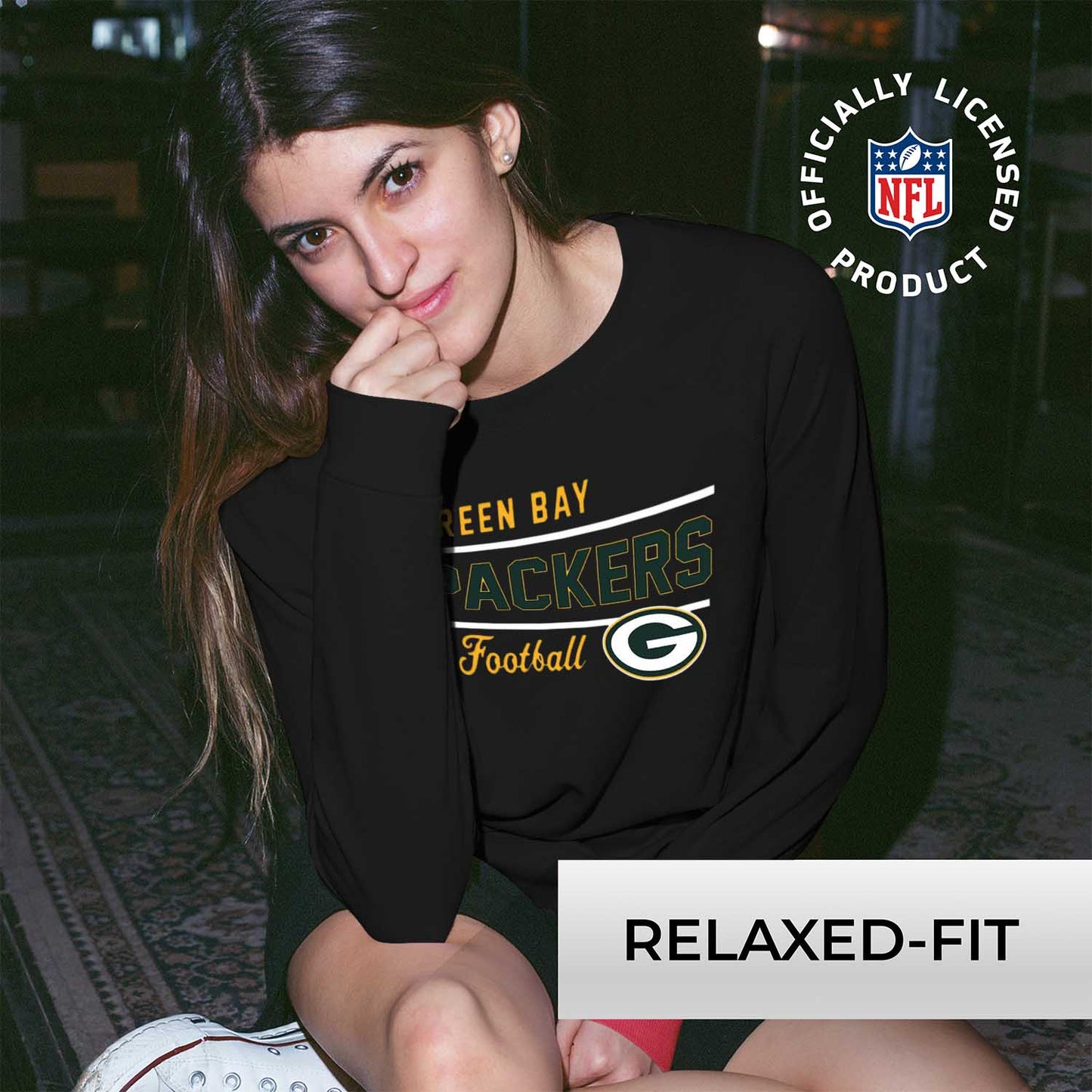 Green Bay Packers  Sweatshirt for Women - Black