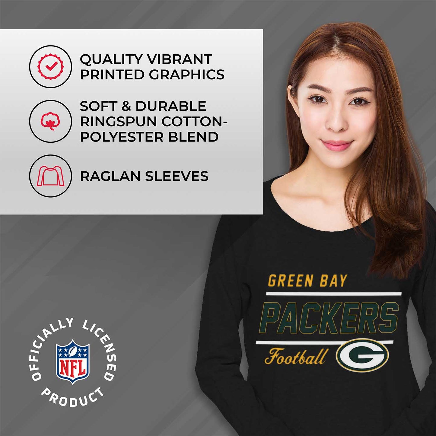 Green Bay Packers  Sweatshirt for Women - Black
