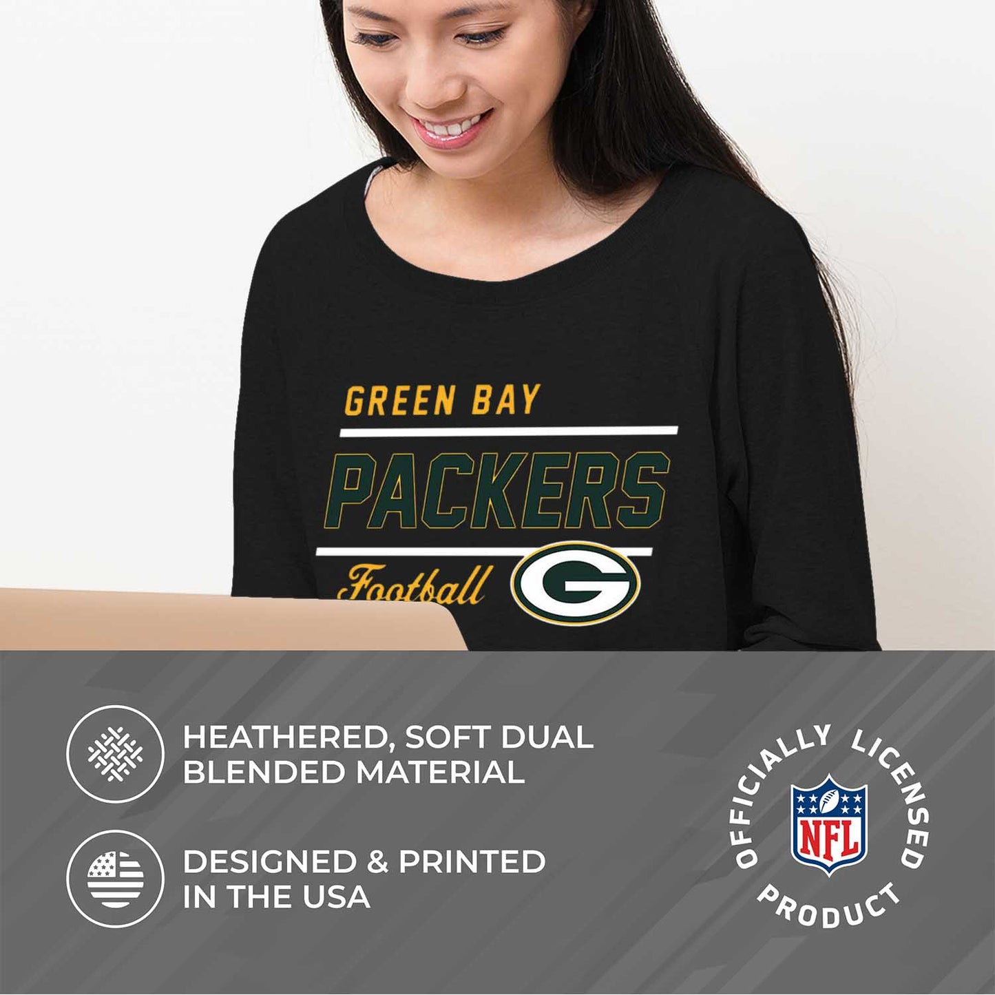 Green Bay Packers  Sweatshirt for Women - Black
