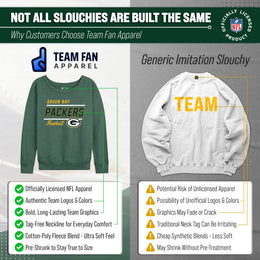 Green Bay Packers NFL Womens Gameday French Terry Slouchy Top- Raglan Sleeves - Green
