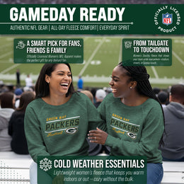 Green Bay Packers NFL Womens Gameday French Terry Slouchy Top- Raglan Sleeves - Green