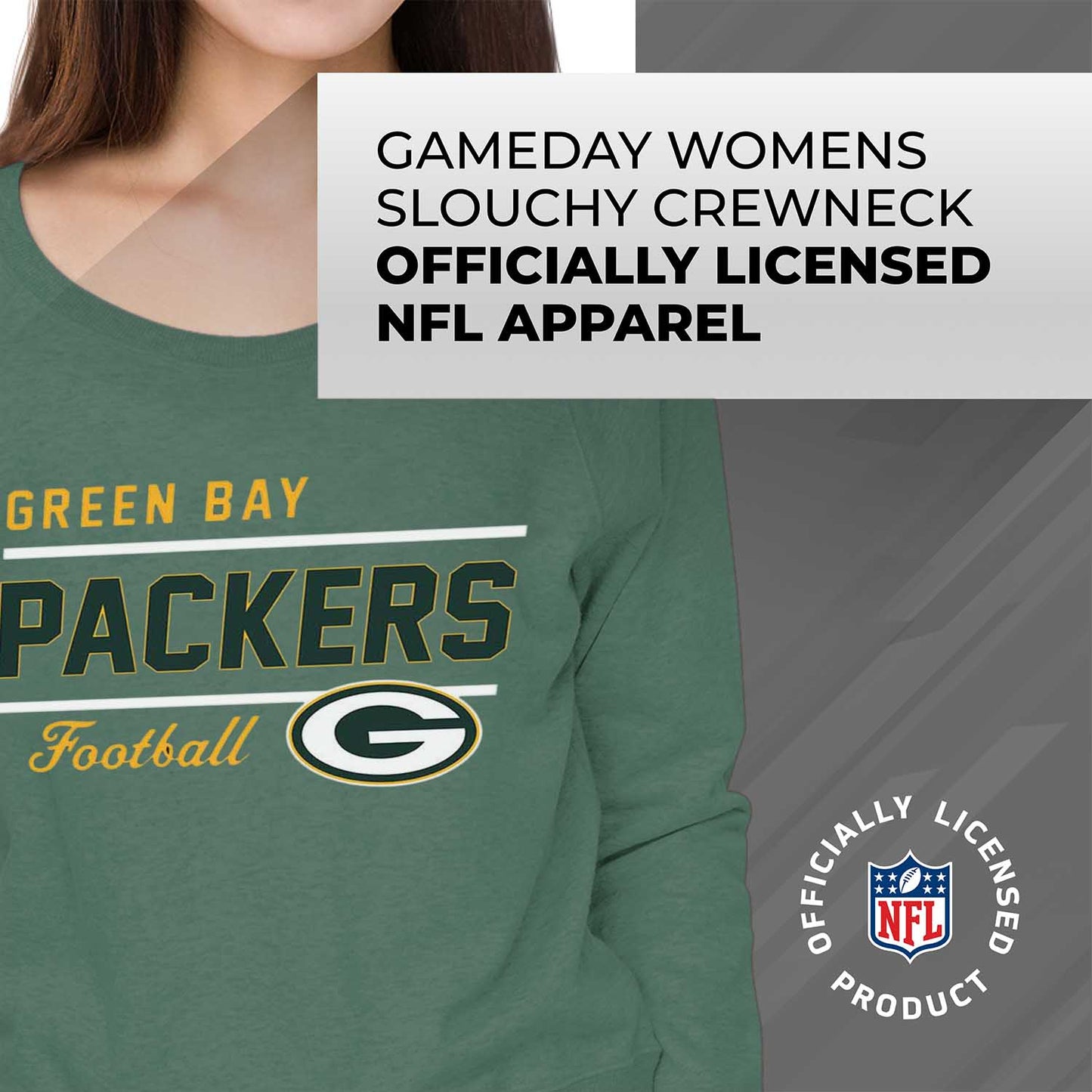 Green Bay Packers NFL Womens Crew Neck Light Weight - Green