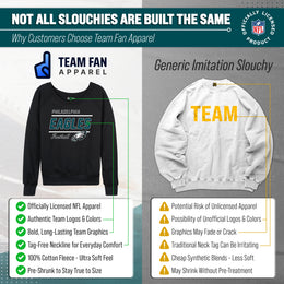 Philadelphia Eagles NFL Womens Gameday French Terry Slouchy Top- Raglan Sleeves - Black