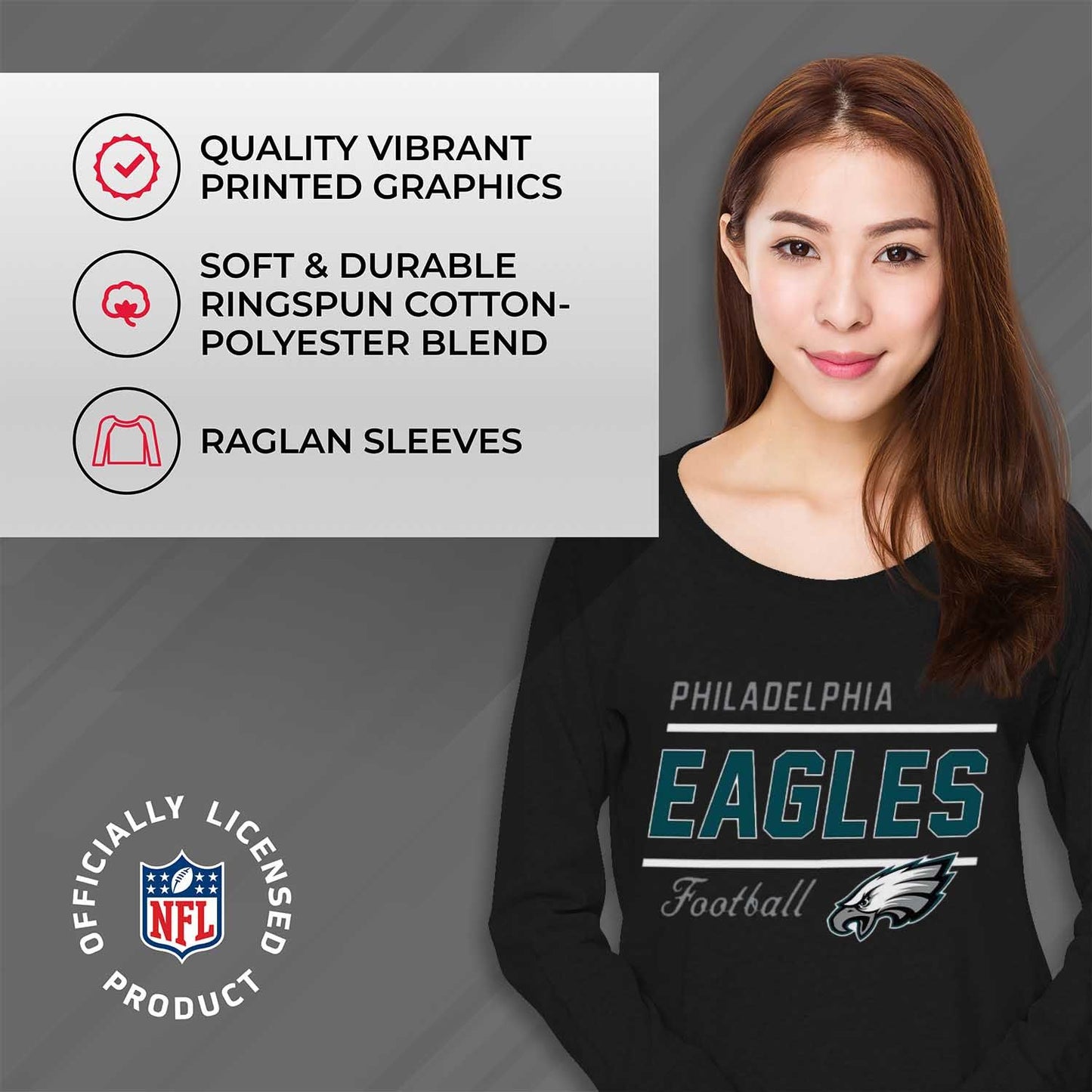 Philadelphia Eagles  Sweatshirt for Women - Black
