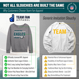 Philadelphia Eagles NFL Womens Gameday French Terry Slouchy Top- Raglan Sleeves - Sport Gray