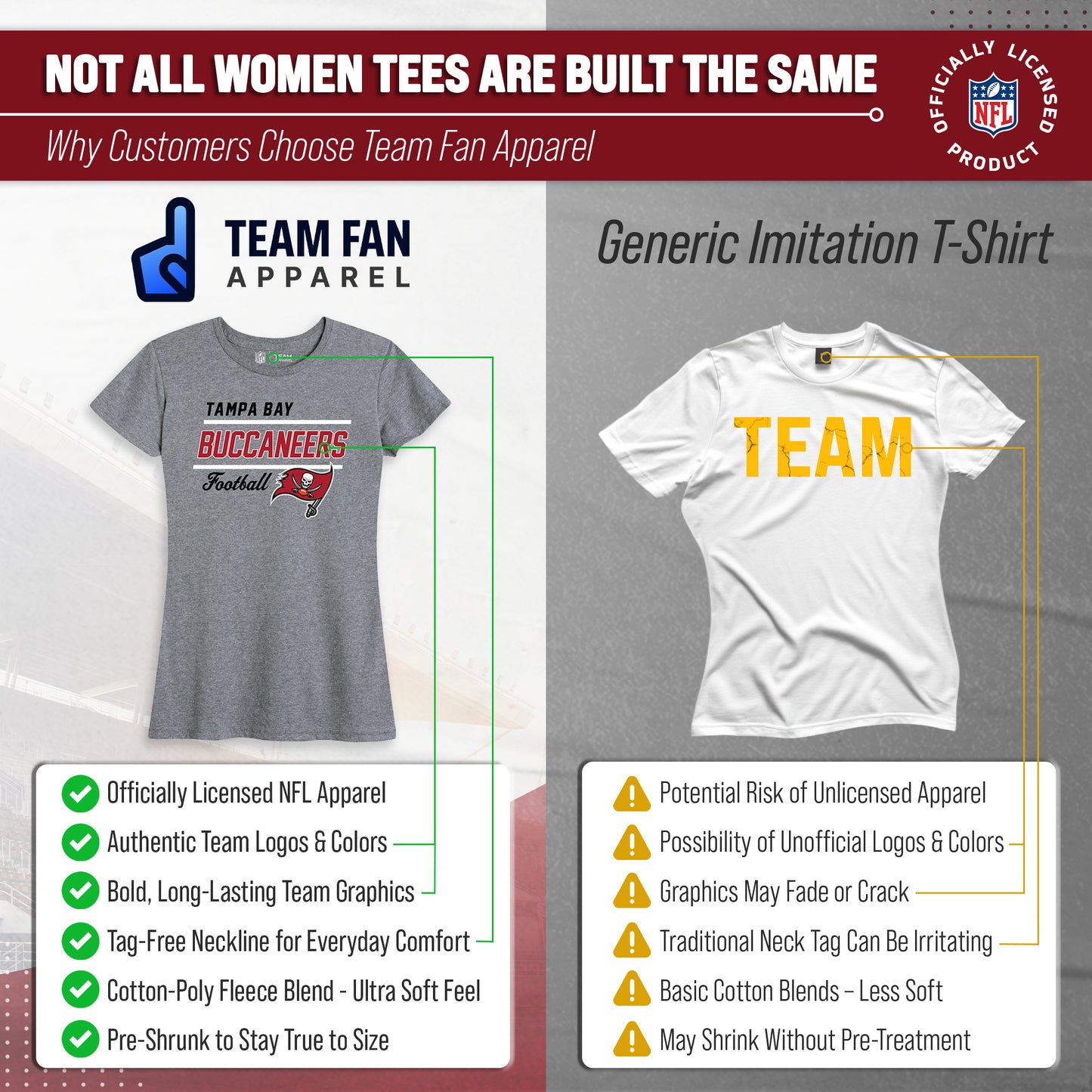 Tampa Bay Buccaneers NFL Gameday Women's Relaxed Fit T-shirt - Gray