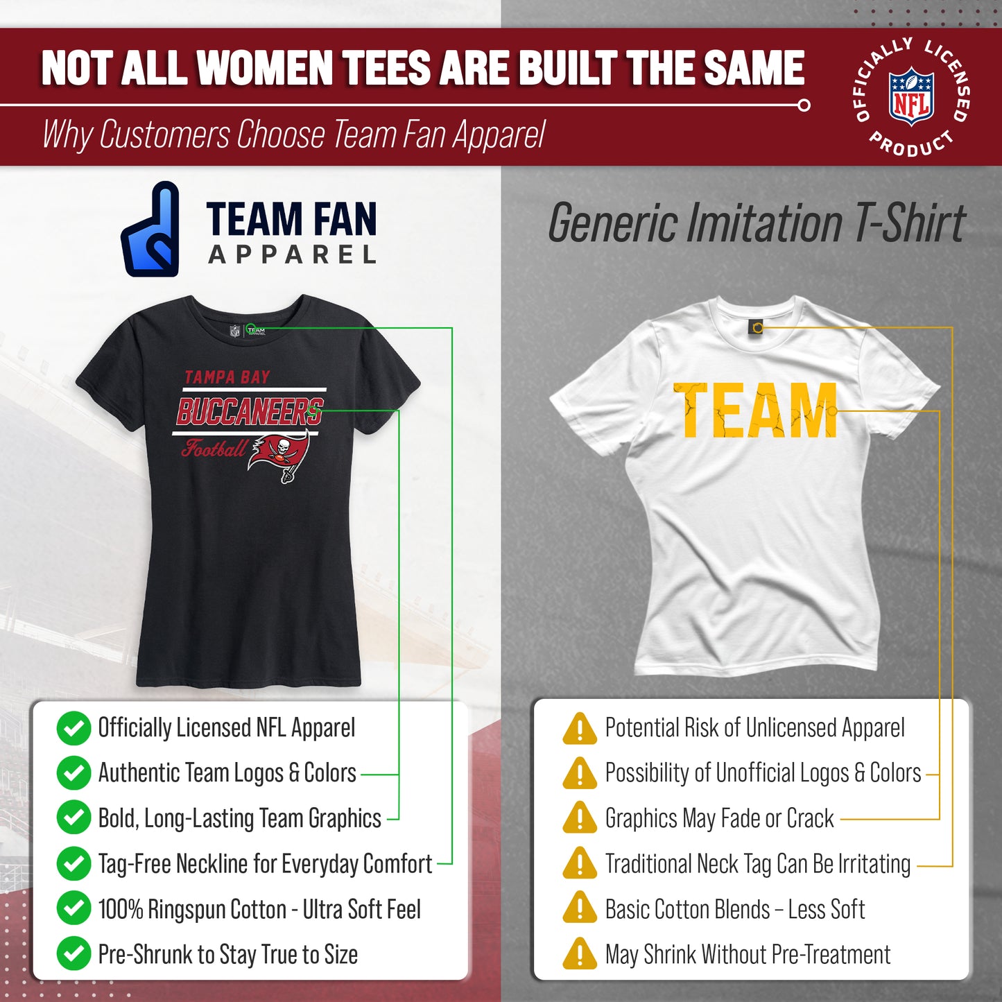 Tampa Bay Buccaneers NFL Gameday Women's Relaxed Fit T-shirt - Black