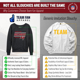 Tampa Bay Buccaneers NFL Womens Gameday French Terry Slouchy Top- Raglan Sleeves - Charcoal