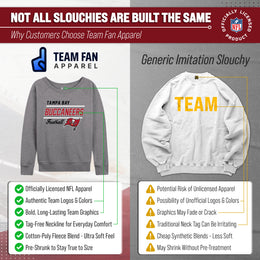 Tampa Bay Buccaneers NFL Womens Gameday French Terry Slouchy Top- Raglan Sleeves - Sport Gray
