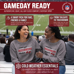 Tampa Bay Buccaneers NFL Womens Gameday French Terry Slouchy Top- Raglan Sleeves - Sport Gray