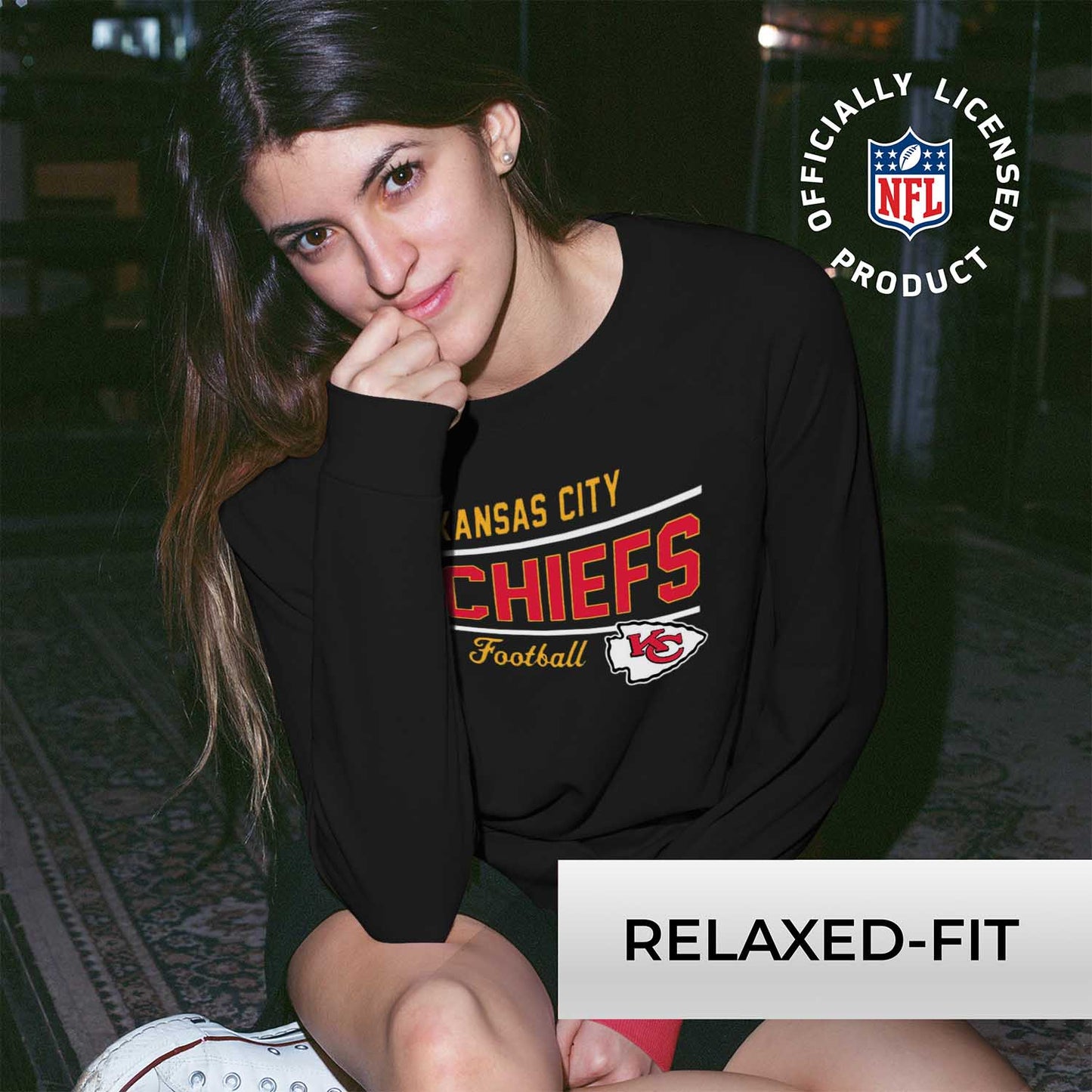 Kansas City Chiefs  Sweatshirt for Women - Black