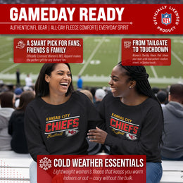 Kansas City Chiefs NFL Womens Gameday French Terry Slouchy Top- Raglan Sleeves - Charcoal