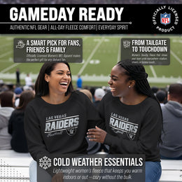 Las Vegas Raiders NFL Womens Gameday French Terry Slouchy Top- Raglan Sleeves - Black
