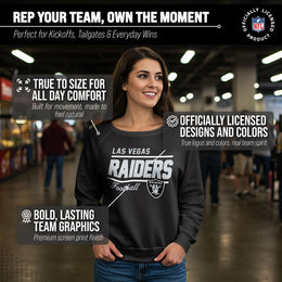 Las Vegas Raiders NFL Womens Gameday French Terry Slouchy Top- Raglan Sleeves - Black