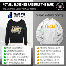 New Orleans Saints NFL Womens Gameday French Terry Slouchy Top- Raglan Sleeves - Black