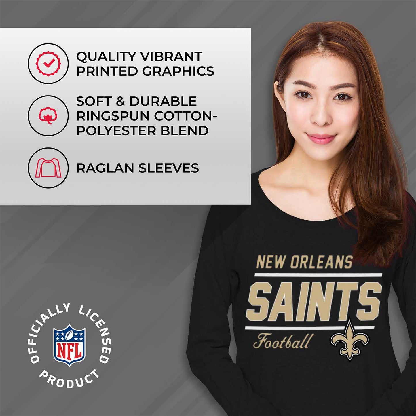 New Orleans Saints  Sweatshirt for Women - Black