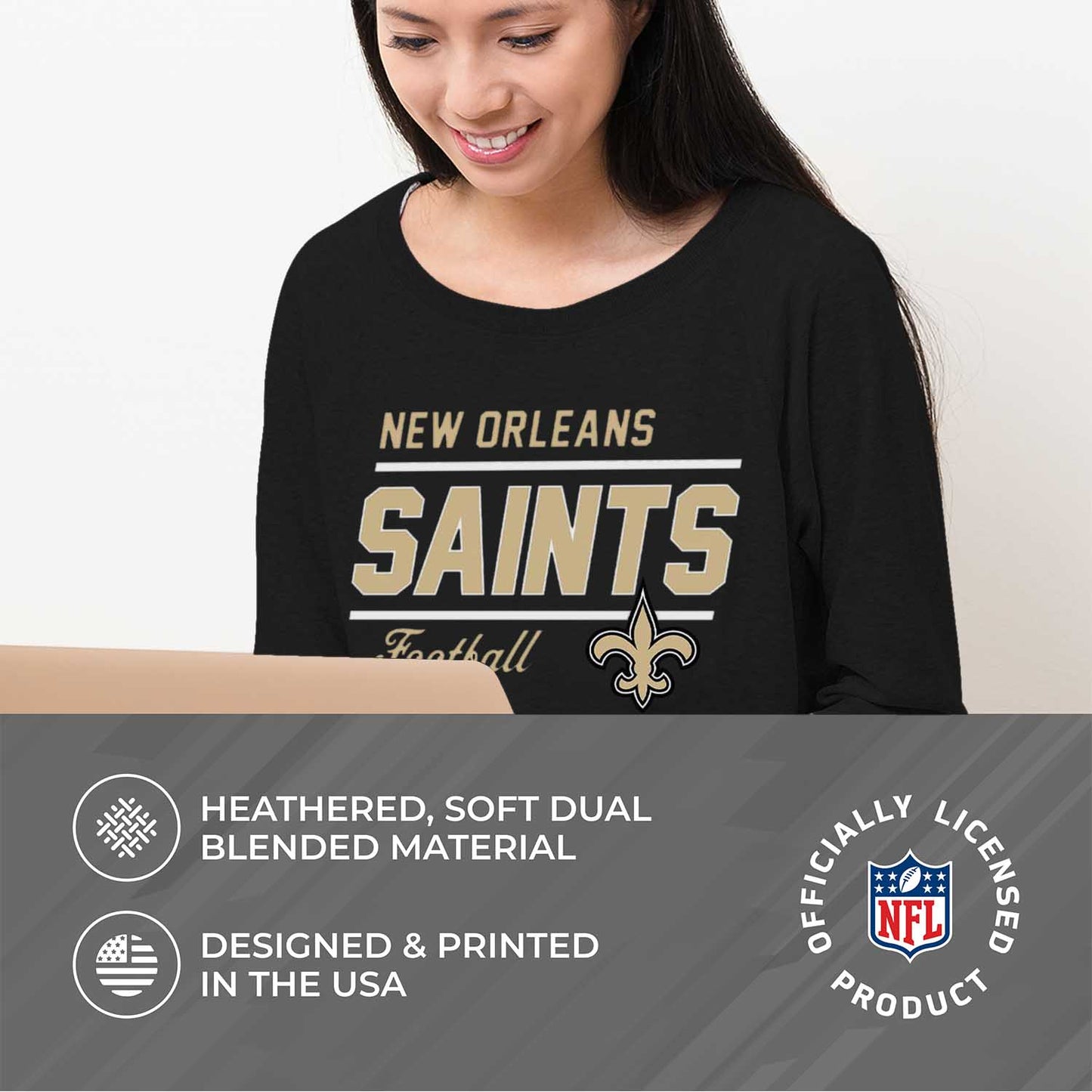 New Orleans Saints  Sweatshirt for Women - Black