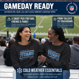 Tennessee Titans NFL Womens Gameday French Terry Slouchy Top- Raglan Sleeves - Heather Charcoal