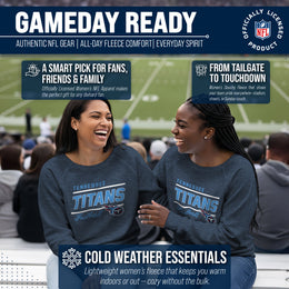 Tennessee Titans NFL Womens Gameday French Terry Slouchy Top- Raglan Sleeves - Navy