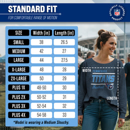 Tennessee Titans NFL Womens Gameday French Terry Slouchy Top- Raglan Sleeves - Navy