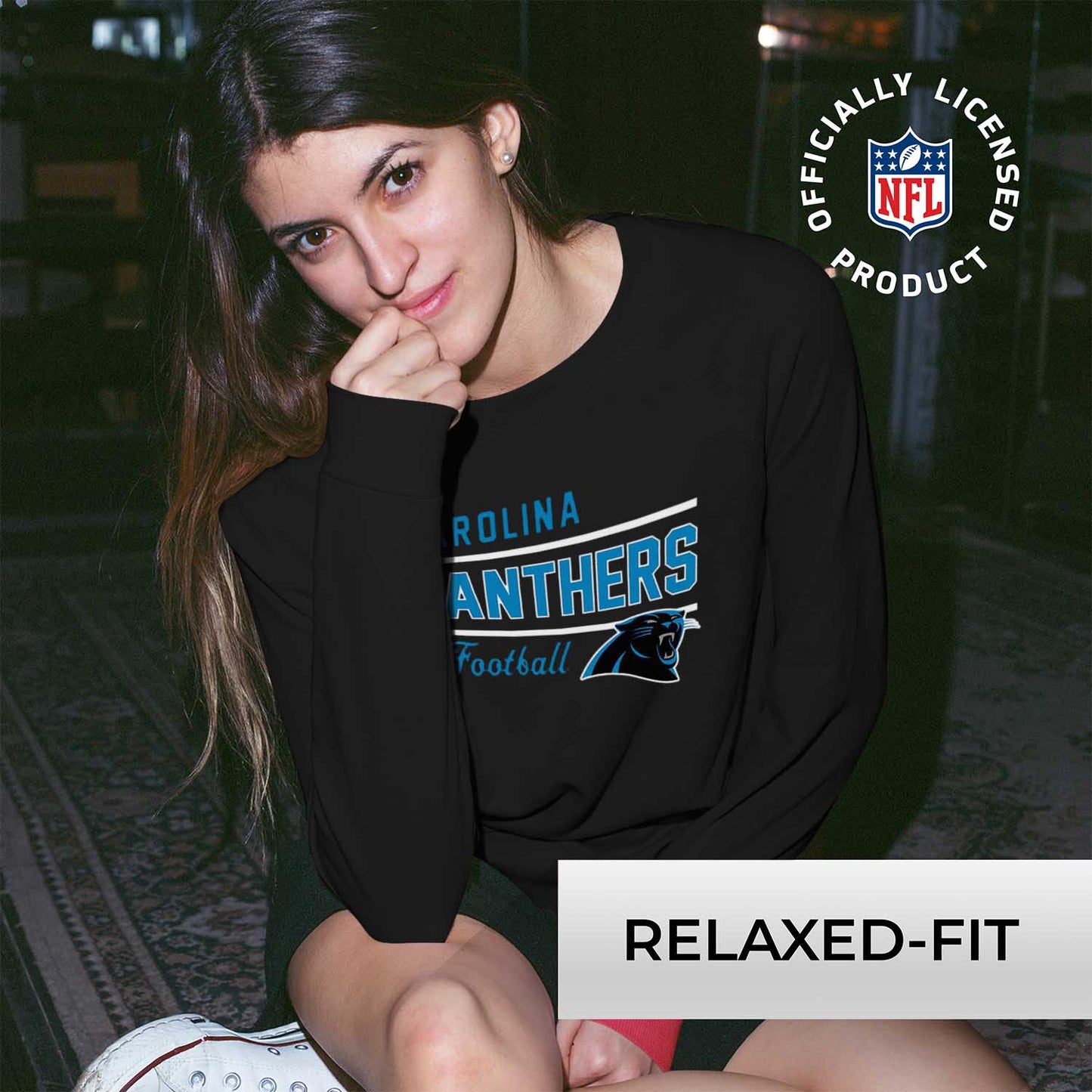 Carolina Panthers  Sweatshirt for Women - Black