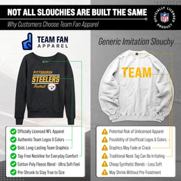 Pittsburgh Steelers NFL Womens Gameday French Terry Slouchy Top- Raglan Sleeves - Charcoal